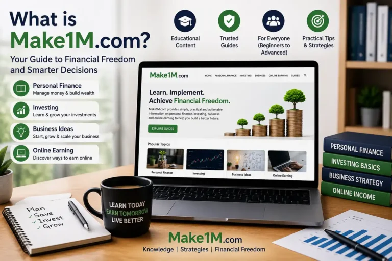 What is Make1M.com? Personal finance, investing, and business education workspace.