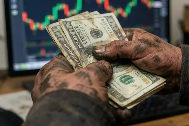 Man with dirty hands counting cash - dirty ways to make money online.